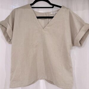 Madewell corduroy boxy top with back buttons